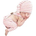 Roze Elasthan Gestreepte Rompertjes met lange mouwen voor Babies 
