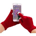 Bordeaux-rode Wollen Touch Screen handschoenen  voor de Winter  in maat M 