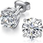 Witgouden Zilveren 18K Diamanten oorbellen  voor een Valentijnsdag voor Heren 