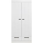 Witte kledingkast 2-deurs met lades 94x53x195cm