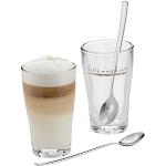 WMF Barista Latte Macchiato glazen set 4-delig, latte glazen met lepel 265 ml, latte macchiato glas met opschrift, vaatwasmachinebestendig