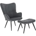 Donkergrijze Corduroy Woltu Antiek look Comfort stoelen Sustainable 