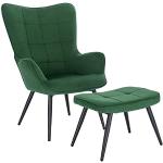 Groene Corduroy Gestoffeerde Woltu Antiek look Comfort stoelen Sustainable 