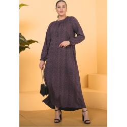 Women's Hijab Dress Mother Plus Size Dress Maxi Lilac 8408s4sevimG2