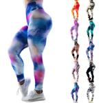 Kaki Polyester Stretch All over print Yoga pants  voor de Zomer  in maat 3XL voor Dames 