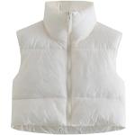 Casual Witte Polyester Handwas Gilets  voor de Winter voor Dames 