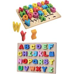 Wooden 3d Uppercase Alphabet Puzzle Puzzle Find Plug Children's Educational Toy RoseRoi-3302288-7475