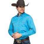 Cowboy Blauwe Wrangler Longsleeves  in maat XL voor Heren 