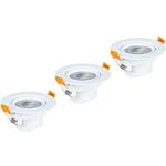Xavax LED-inbouwspots, set van 3, 7W, 450lm, lichtkleur: warmwit, fitting: wit