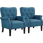 Blauwe Massief Houten Gestoffeerde Comfort stoelen Sustainable 