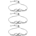 Yangfei 3-delige infinity armband, zilveren vriendschapsarmbanden, verstelbare oneindigheidsarmband, sieraden, cadeaus voor vrouwen, meisjes