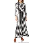 YAS Savanna lang shirt jurk, Zwart/Stripes:w White Stripes, S