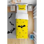 Yellow Background, Black Bat Batman Motif Children's Baby Room Duvet Cover Set 1CNT-119