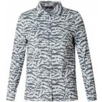 Yesta blouse van travelstof met zebraprint grijs