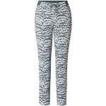 Yesta slim fit broek met zebraprint van travelstof grijs