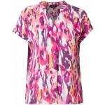 Roze Viscose Yesta All over print T-shirts met opdruk Ronde hals  in maat XXL voor Dames 