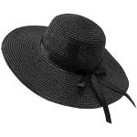Zwarte Strooien Camouflage Bucket hats  voor een Bruiloft  voor de Zomer  in Onesize met Strikken voor Dames 