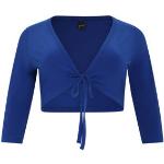 Blauwe Polyester Yoek Bolero´s lange mouw V-hals  in maat XL voor Dames 