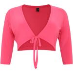 Roze Polyester Yoek Bolero´s lange mouw V-hals  in maat 3XL voor Dames 