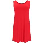 Rode Polyester Yoek Mouwloze jurken Ronde hals  in maat 3XL voor Dames 