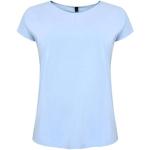 Lichtblauwe Yoek T-shirts Boothals  in maat XXL voor Dames 