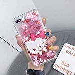 YUJINQ Voor Samsung Galaxy S9 Case,Leuke Hello Kitty Vloeibare Glitter Case Cover Sparkle Liefde Hart Clear TPU Shockproof Bumper Case (S9,1 #)