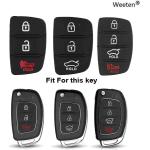 Zachte siliconen sleutel Button Pad 3 4 knoppen auto afstandsbediening sleutelschaal voor Hyundai HB20 SANTA FE IX35 IX45 key case cover