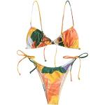ZAFUL Strik Colorblock Tie Side String Bikini Badmode High Cut Tanga Bikini Set, 82, groen, M