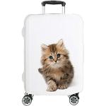 Zeer elastische reis-koffer afdekking beschermhoes kofferhoes kofferhoes kofferhoes wit met patroon M medium 23"-26" [083], Cat, M: Mittel 23"-26",