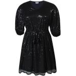 Zwarte Polyester Zhenzi Pailletten jurken V-hals  in maat XXL Halflang met Sequins voor Dames 
