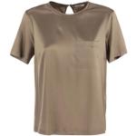 Bruine Zijden Stretch PESERICO T-shirts met ronde hals  in maat L in de Sale voor Dames 