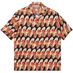 Zijden Twill Bowling Shirt met All-Over Print Gucci , Multicolor , Heren