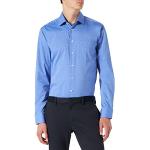 Casual Blauwe Zijden Seidensticker Strijkvrij overhemd  voor de Zomer kentkraag  in maat M in de Sale voor Heren 