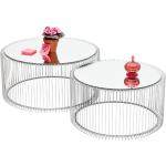 Zilveren salontafelset rond Kare Design Wire