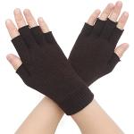 Klassieke Bruine Wollen Geweven Vingerloze handschoenen  voor de Herfst  in Onesize Sustainable voor Dames 