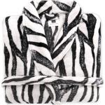 Zwarte Fleece Zebra Print Ochtendjassen  in maat M voor Dames 