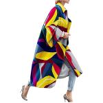 Casual Multicolored Polyester Gebreide Lange trenchcoats  voor de Lente  in maat 3XL voor Dames 