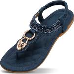 Casual Donkerblauwe Ademend Platte sandalen  voor de Zomer  in maat 41 Sustainable voor Dames 