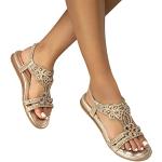 Bohemian Gouden Strass Platte sandalen  voor de Zomer Sleehakken  in 40 met motief van Vis met Strass voor Dames 