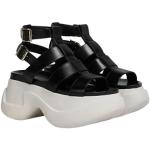 Zwarte Kalfsleren MARNI Platte sandalen  in 38 met Gespsluiting in de Sale voor Dames 