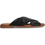 Zwarte Gevlochten Platte sandalen  voor de Zomer  in maat 37 met Hakhoogte tot 3cm voor Dames 
