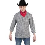 Cowboy Zwarte Polyester Geblokte Geruite overhemden voor Heren 