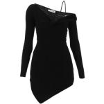 Casual Zwarte Viscose Stretch The Attico Gebreide Mini jurken One Shoulder  in maat S Mini asymmetrische in de Sale voor Dames 