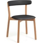 Zwarte design stoel met hout Kave Home Santina