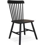 Zwarte houten design stoel 'MONTANA' met rugleuning met spijlen - bestel per 2 stuks / prijs voor 1 stuk