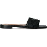 Casual Zwarte Synthetische Gevlochten Sandalen  voor de Zomer  in maat 36 met Hakhoogte tot 3cm met Vierkante neuzen in de Sale Black Friday voor Dames 