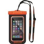 Zwarte/oranje waterbestendige universele smartphone/mobiele telefoon hoes met polsband