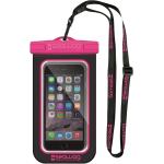 Zwarte/roze waterbestendige universele smartphone/mobiele telefoon hoes met polsband